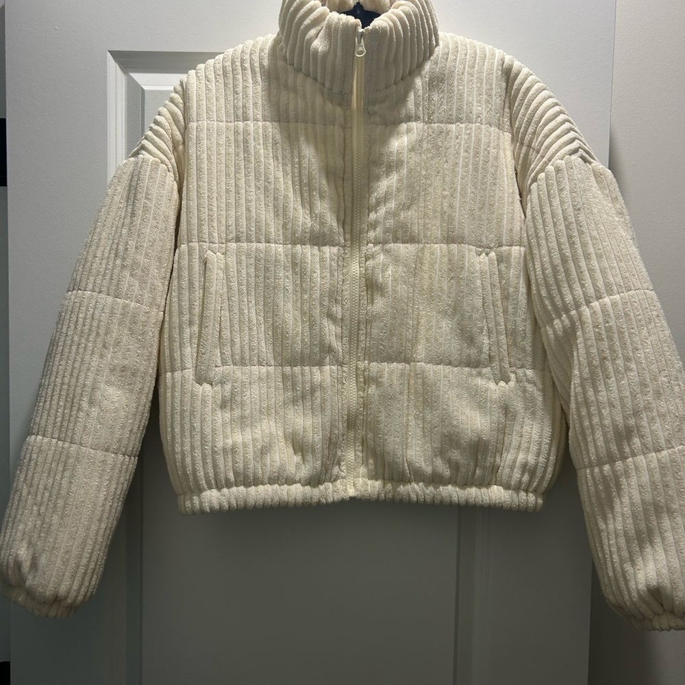 Cream Quilted Puffer Jacket